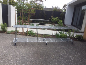 Double Layer Flat Plant Bench with Heavy Duty Wheels
